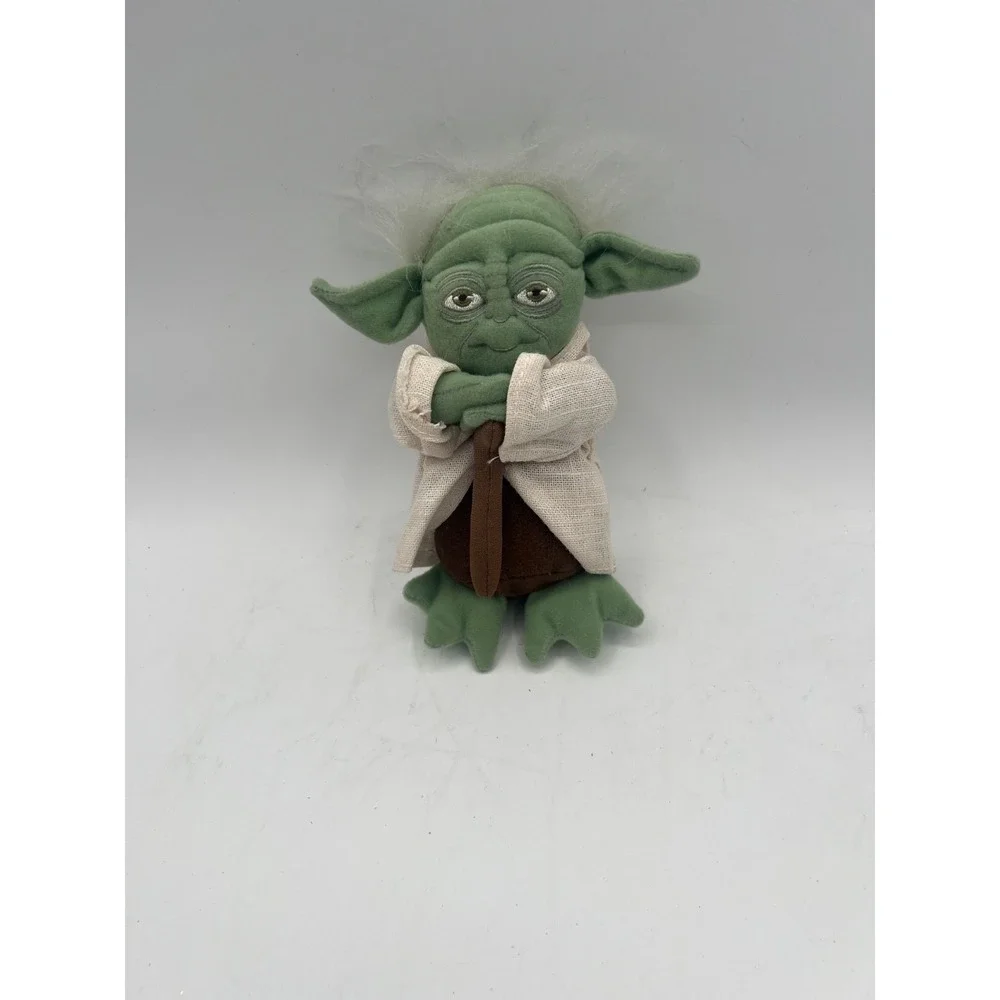 Vintage 2004 Hasbro Star Wars Yoda Green Plush Stuffed Toy Small Washable Doll